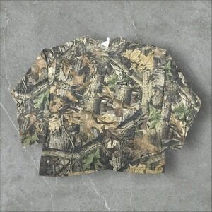Vintage Commander Shirt Mens XL Brown Real Tree Camouflage Long Sleeve Hunting